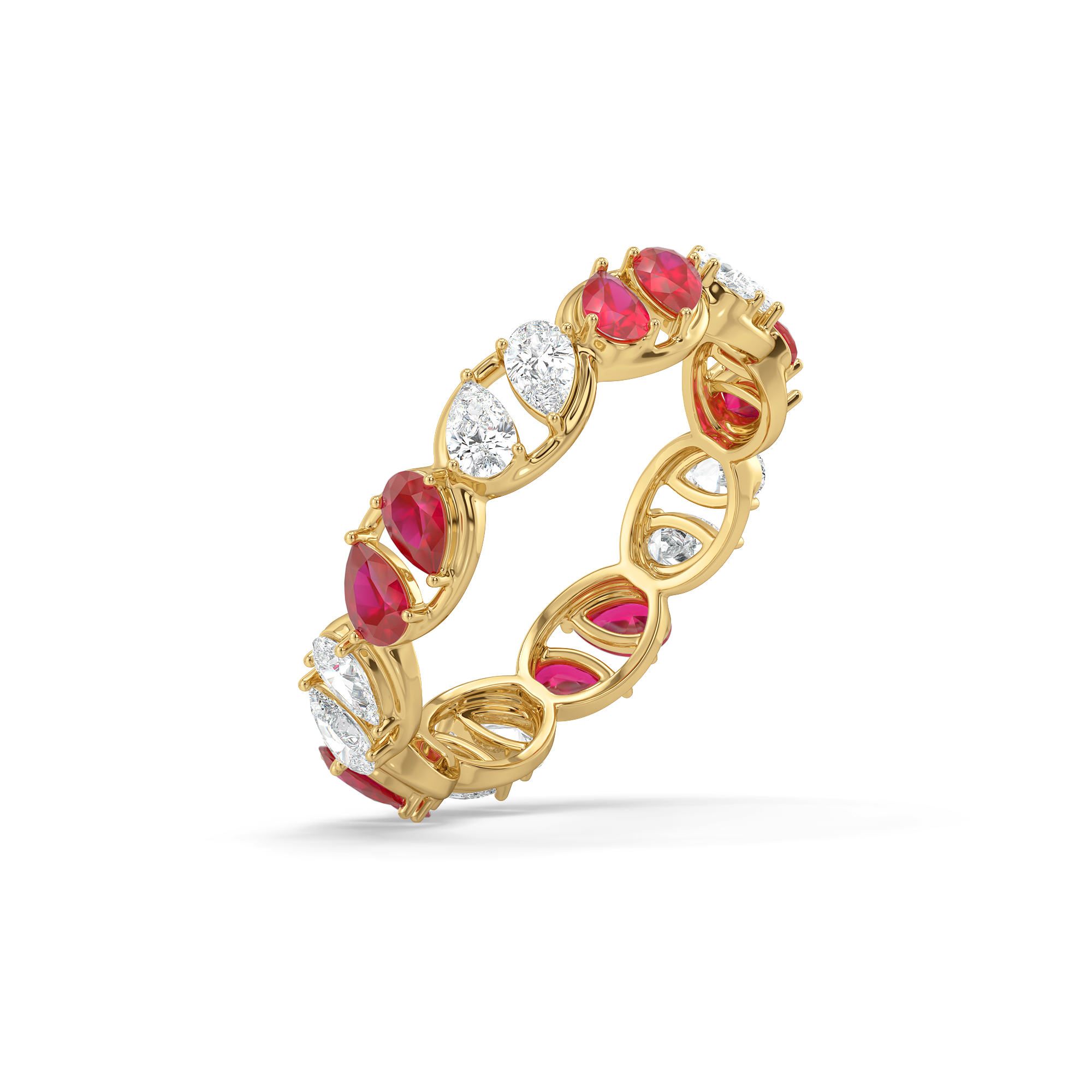 Crimson Arc - Pure Gold Lab Diamond Eternity Ring