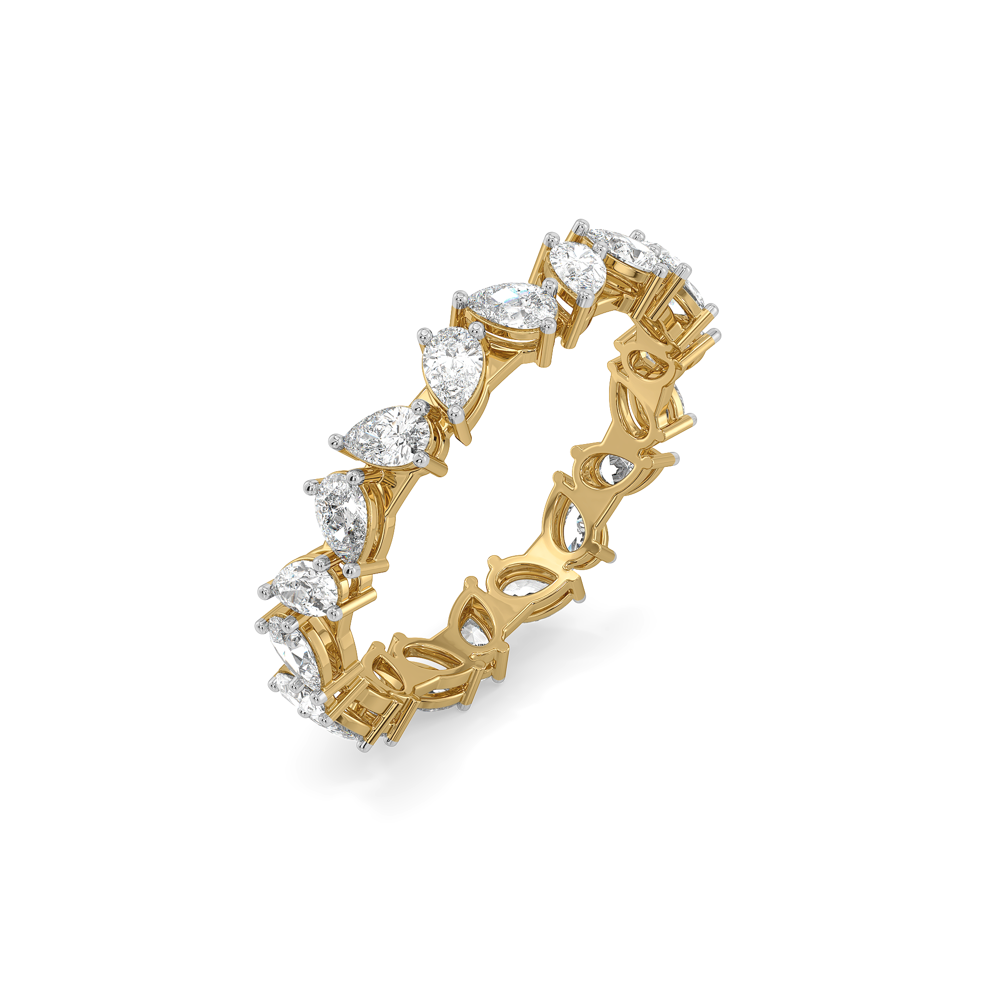 Pear Rhythm - Pure Gold Lab Diamond Solitaire Ring