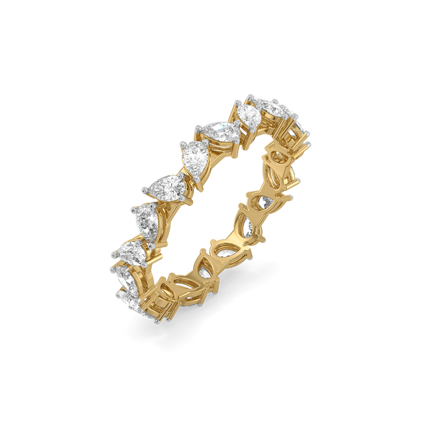 Lukson Pear Rhythm Pure Gold Lab Grown Diamond Solitaire Ring