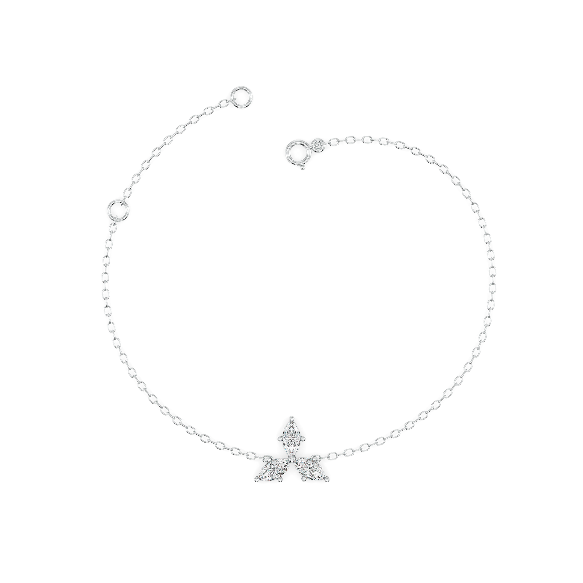Marquise Triad - Pure Gold Lab Diamond Bracelet