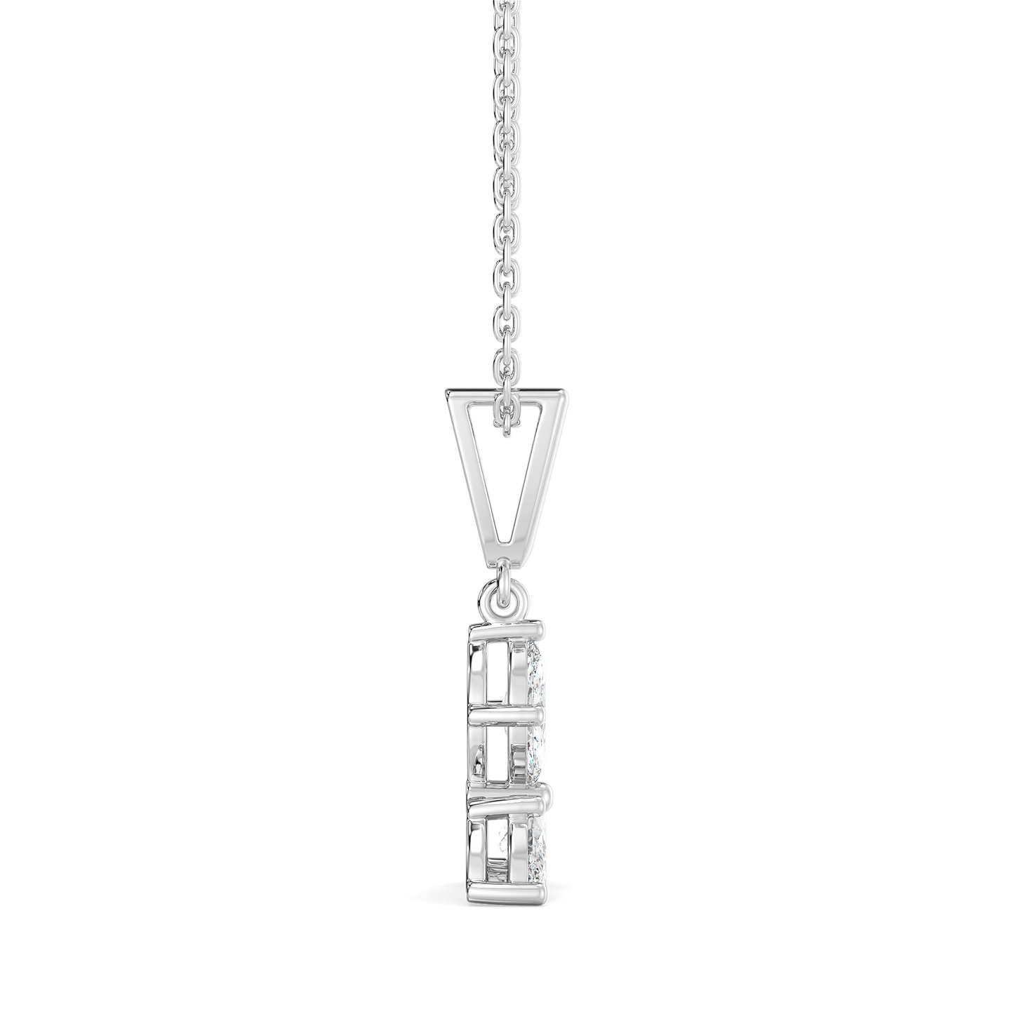 Marquise Triad - Pure Gold Lab Diamond Pendant