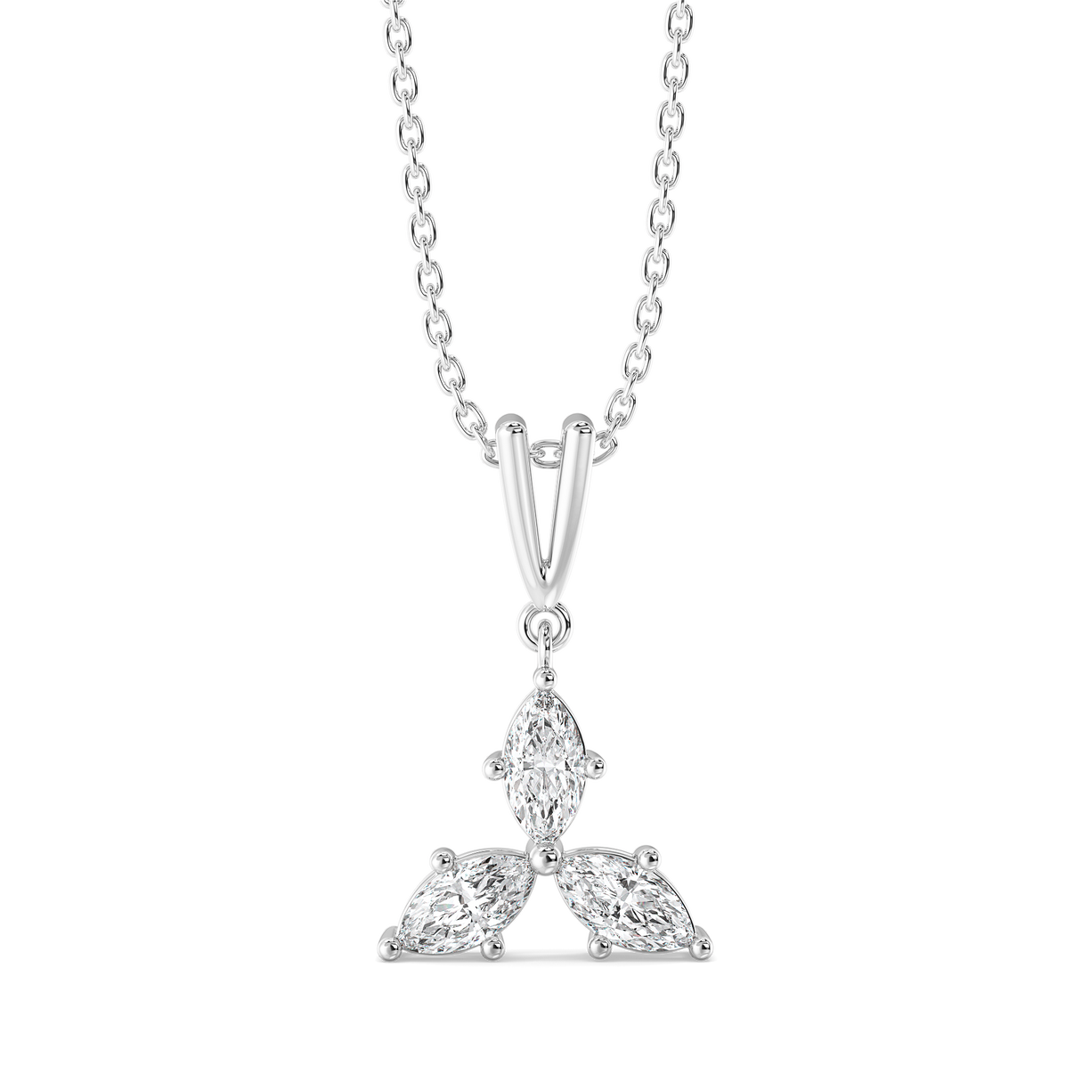 Marquise Triad - Pure Gold Lab Diamond Pendant