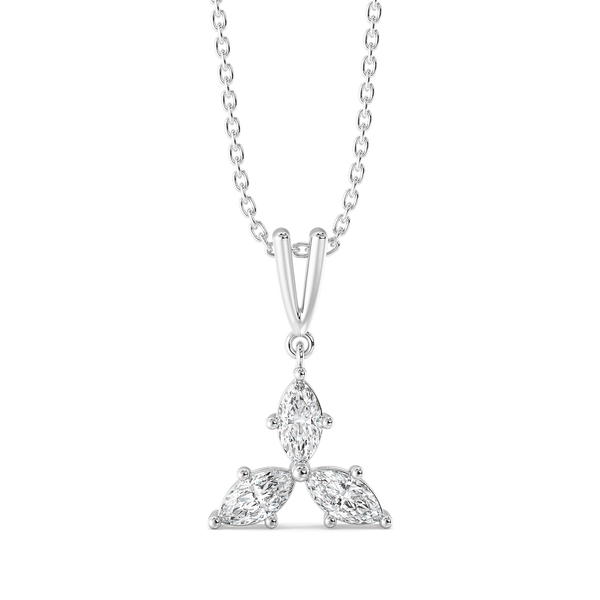 Marquise Triad - Pure Gold Lab Diamond Pendant