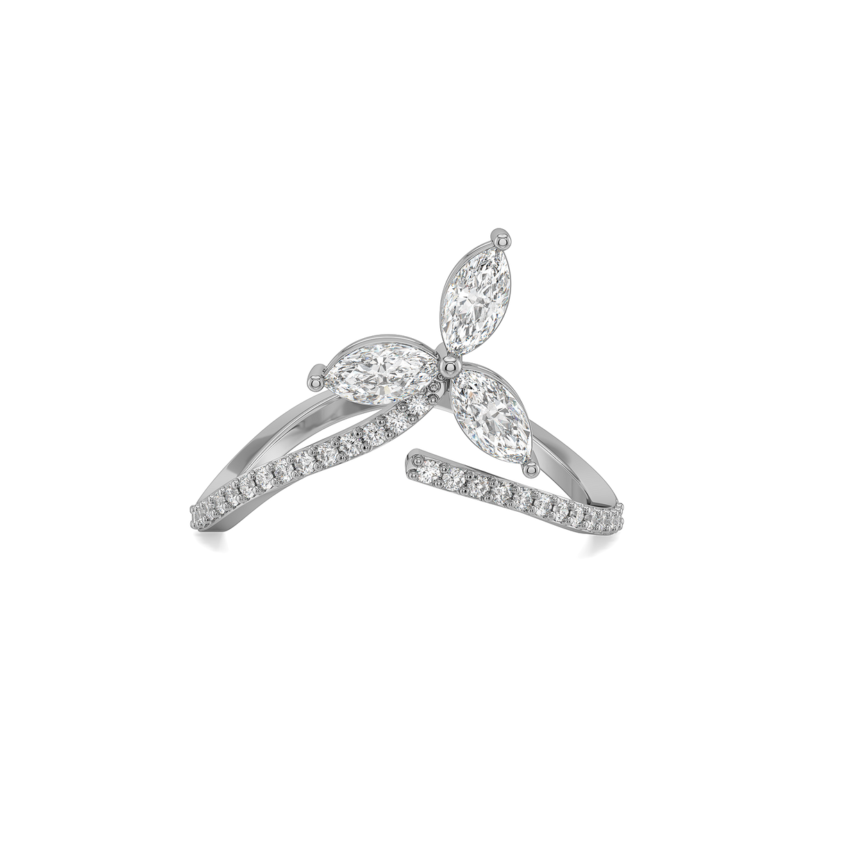 Marquise Triad - Pure Gold Lab Diamond Ring