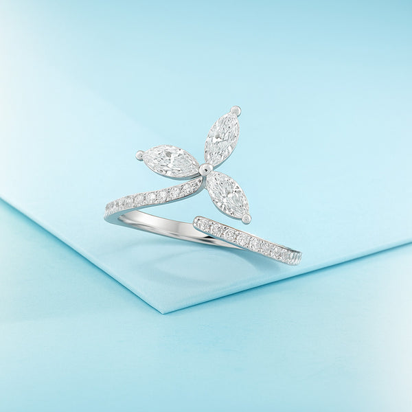 Marquise Triad - Pure Gold Lab Diamond Ring