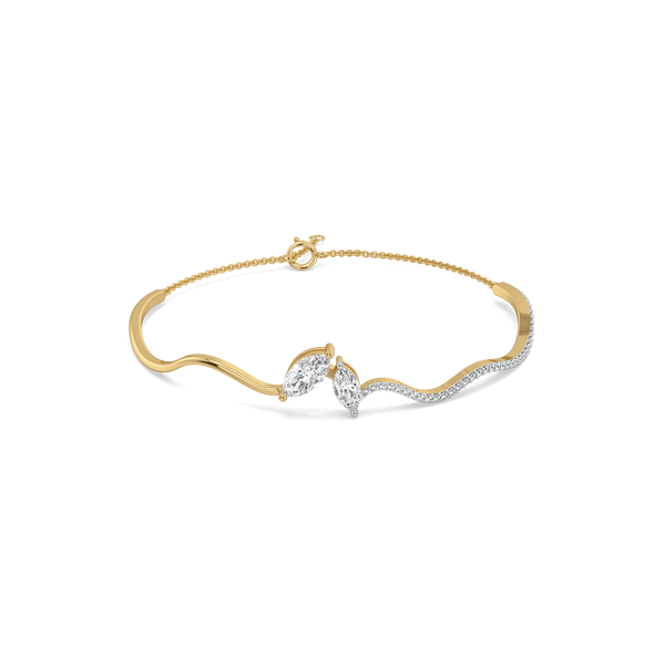 Marquise Drama - Pure Gold Lab Diamond Bangle