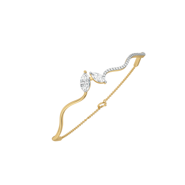Marquise Drama - Pure Gold Lab Diamond Bangle