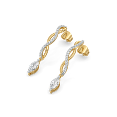 Marquise Drama Hoops - Pure Gold Lab Diamond Earrings