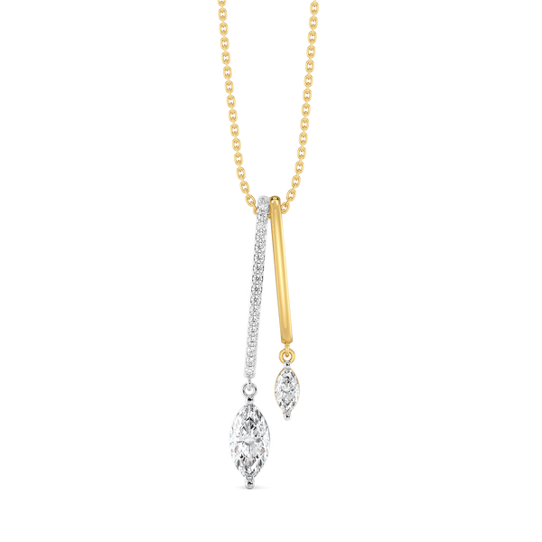 Marquise Drama - Pure Gold Lab Diamond Pendant