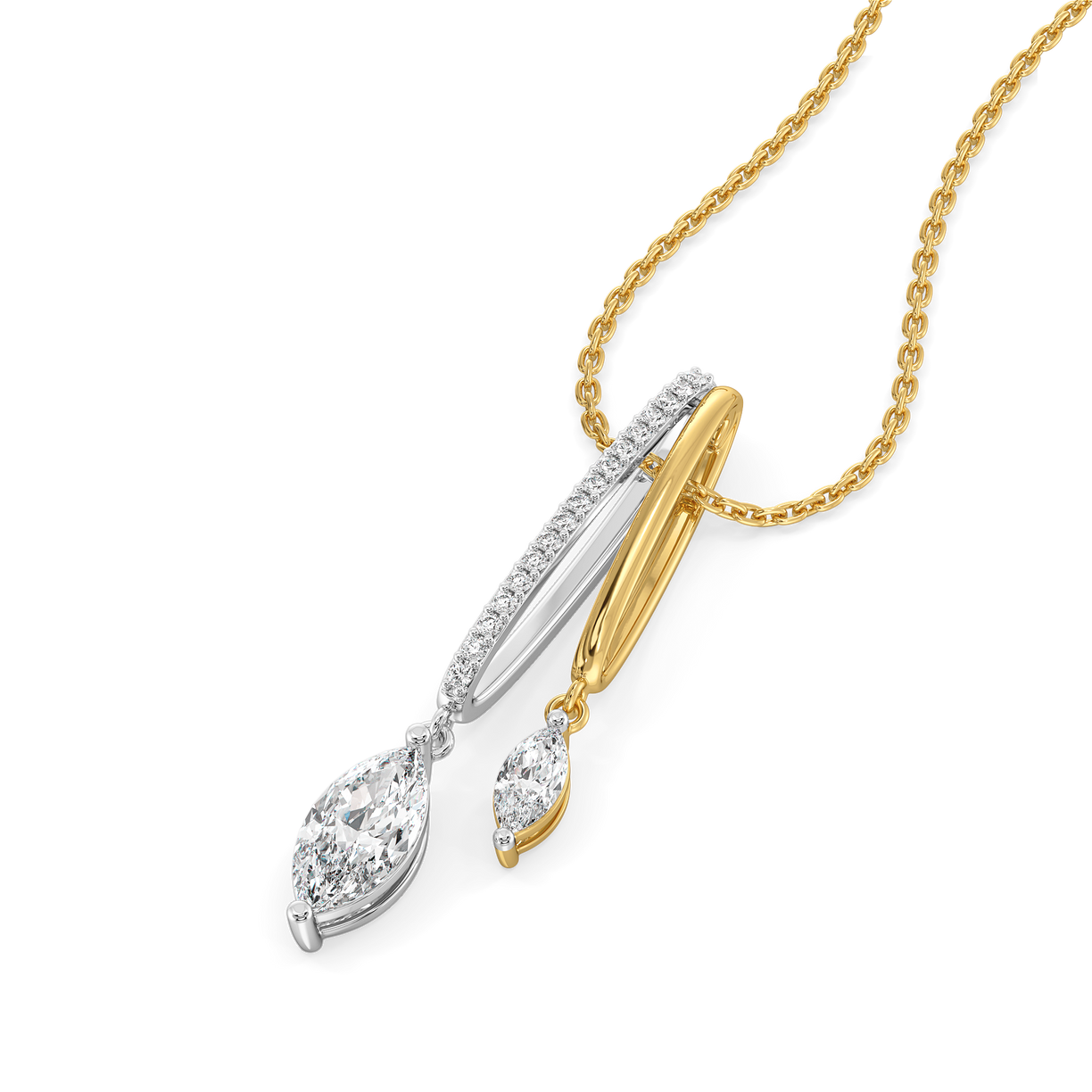 Marquise Drama - Pure Gold Lab Diamond Pendant