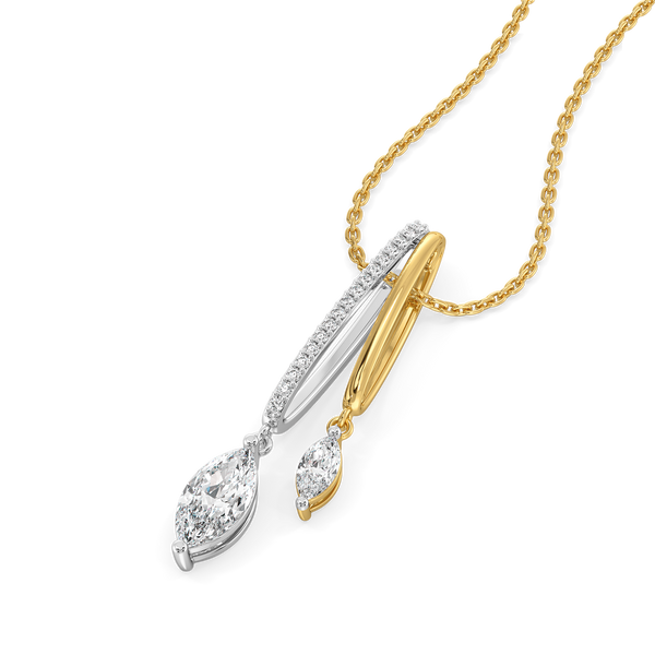 Marquise Drama - Pure Gold Lab Diamond Pendant