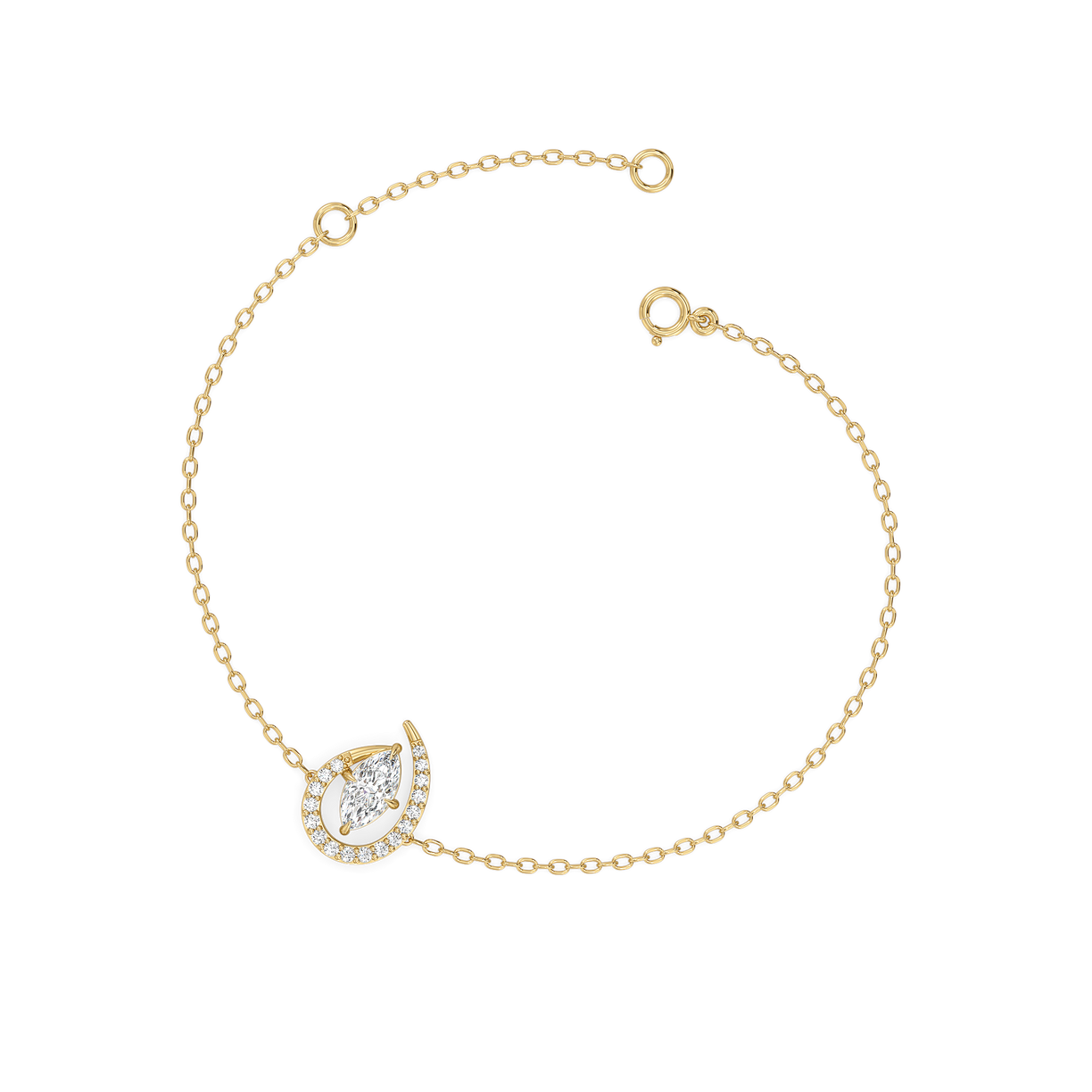 Queen in Marquise - Pure Gold Lab Diamond Bracelet