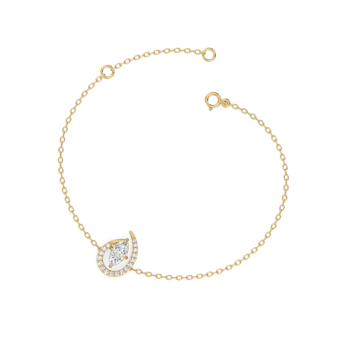 Queen in Marquise - Pure Gold Lab Diamond Bracelet