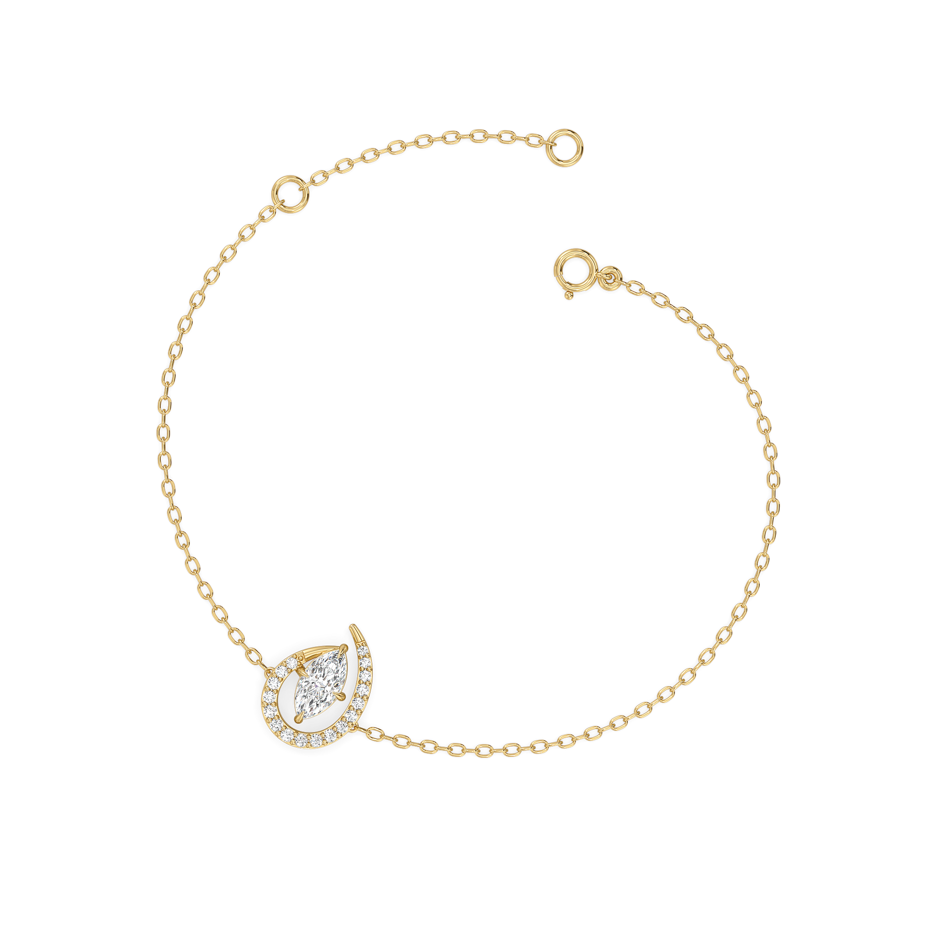 Queen in Marquise - Pure Gold Lab Diamond Bracelet