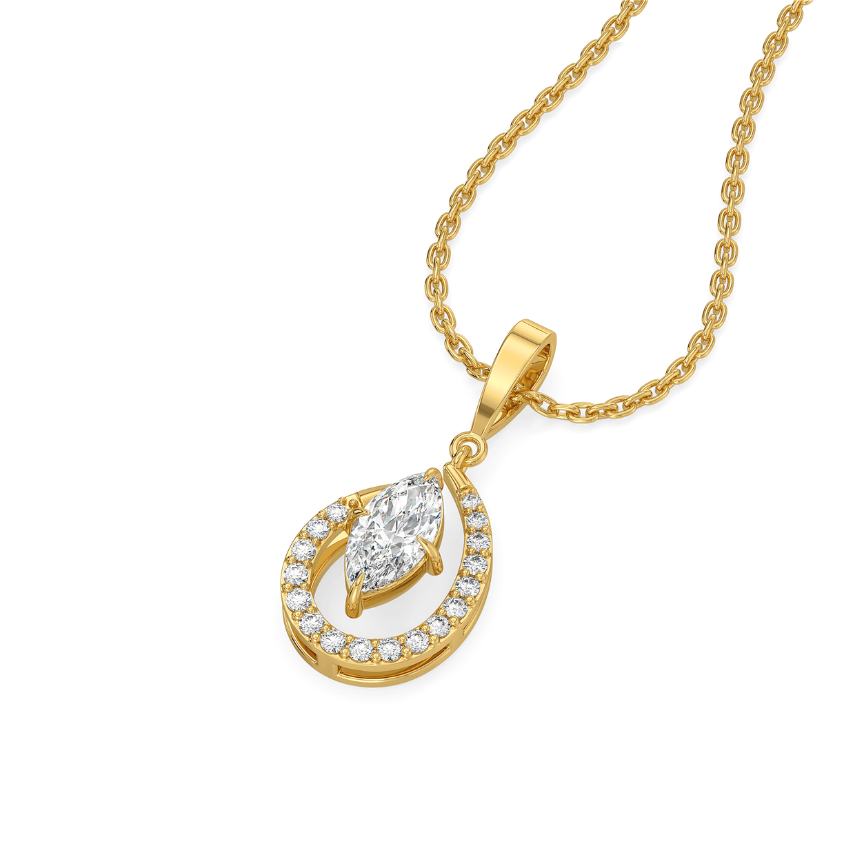 Queen in Marquise - Pure Gold Lab Diamond Pendant