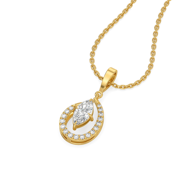 Queen in Marquise - Pure Gold Lab Diamond Pendant