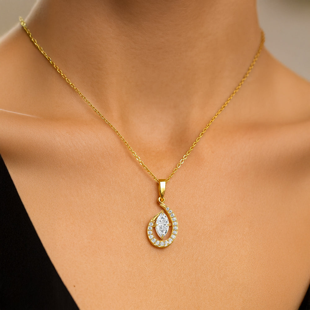 Queen in Marquise - Pure Gold Lab Diamond Pendant