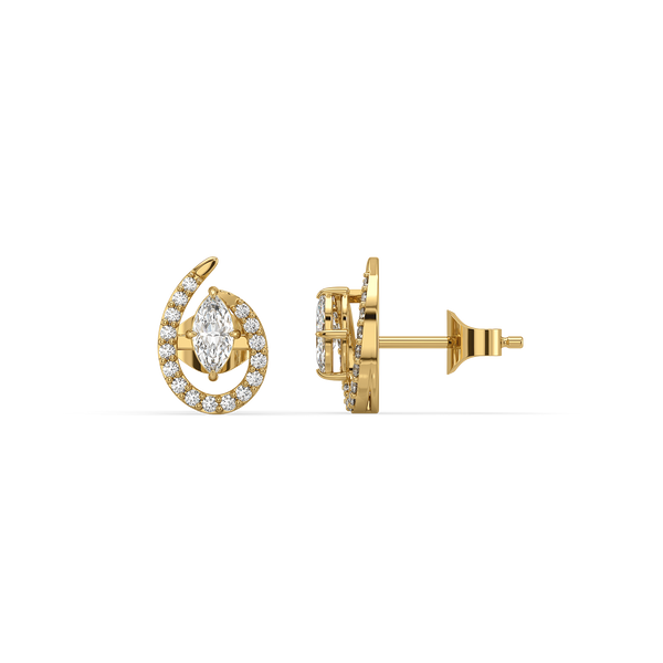 Marquise Pure Gold Lab Diamond Studs Earrings