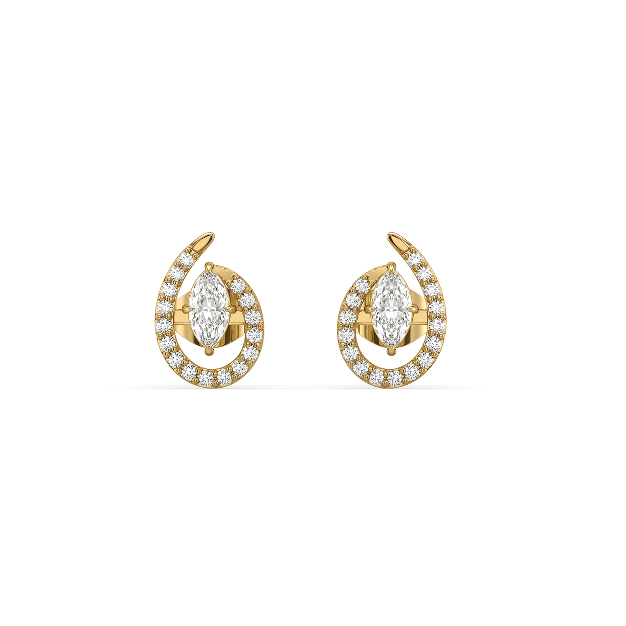 Queen in Marquise Studs - Pure Gold Lab Diamond Earrings