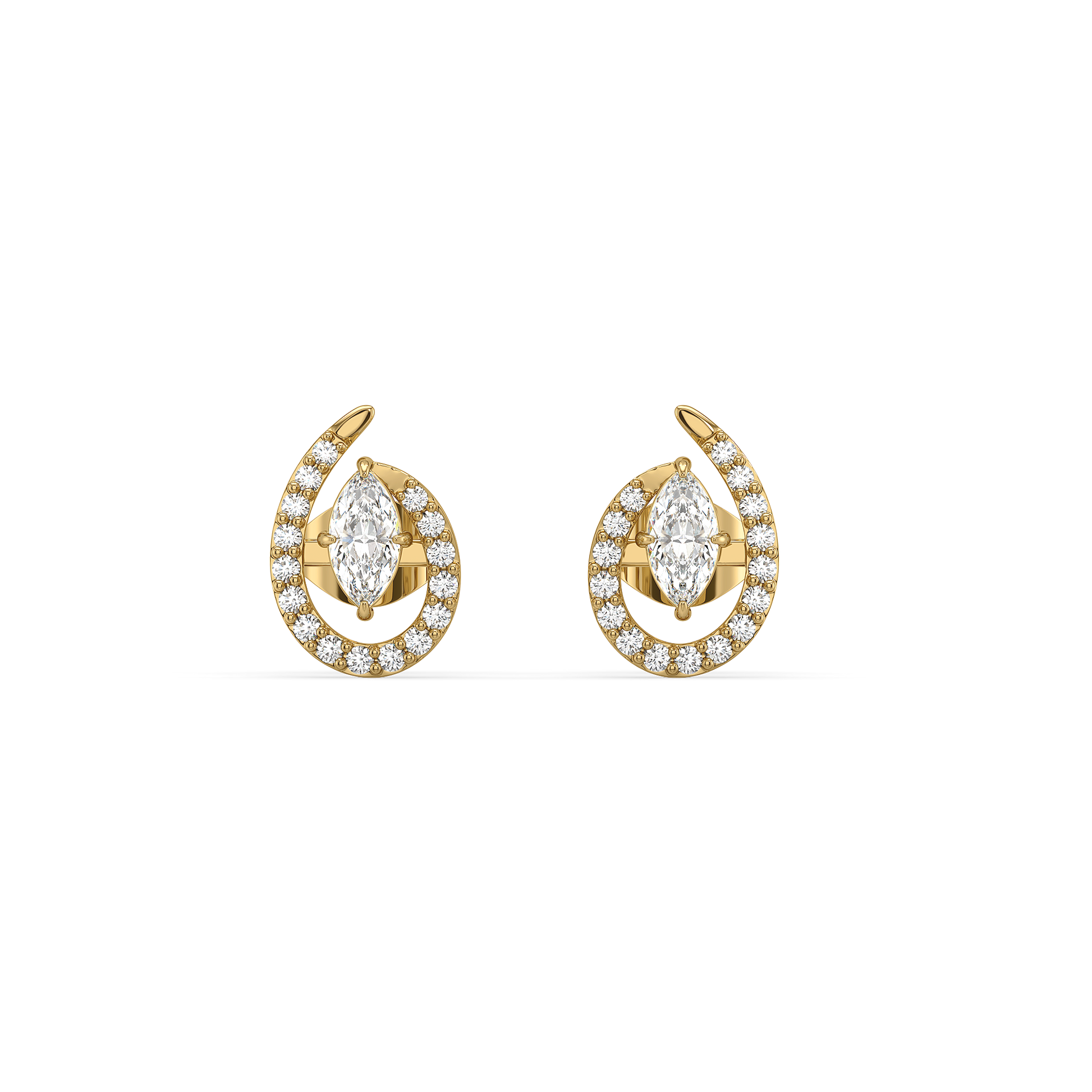 Queen in Marquise Studs - Pure Gold Lab Diamond Earrings