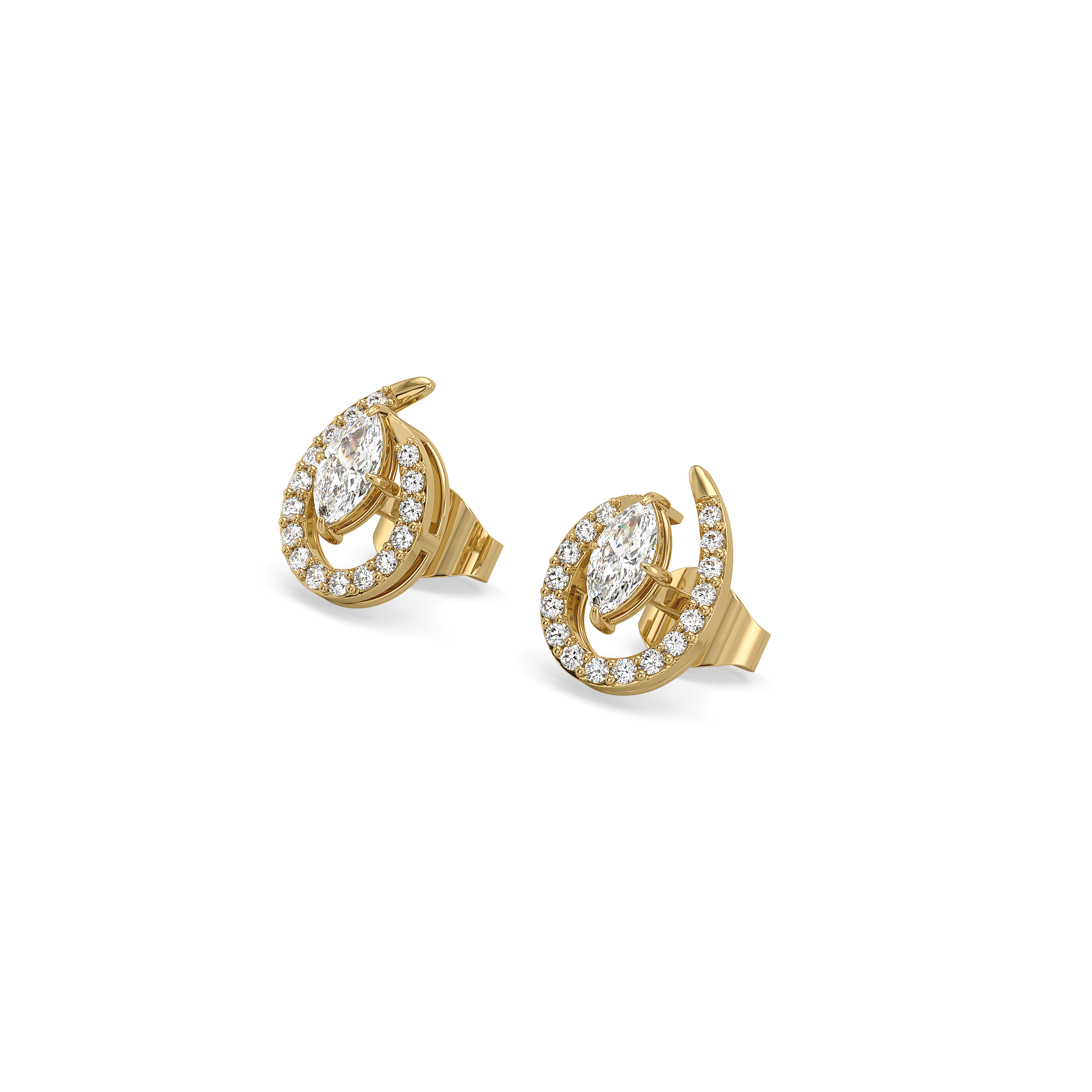 Queen in Marquise Studs - Pure Gold Lab Diamond Earrings