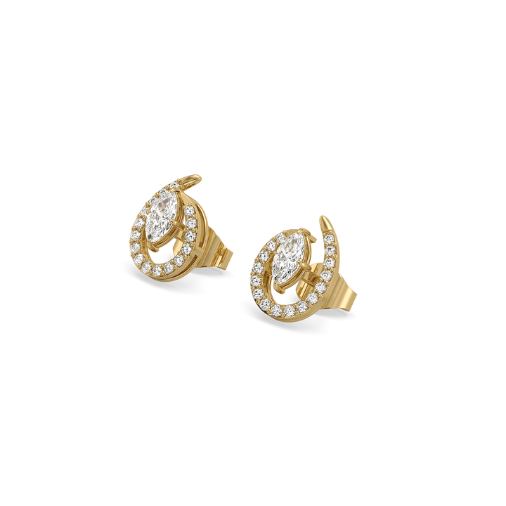 Queen in Marquise Studs - Pure Gold Lab Diamond Earrings