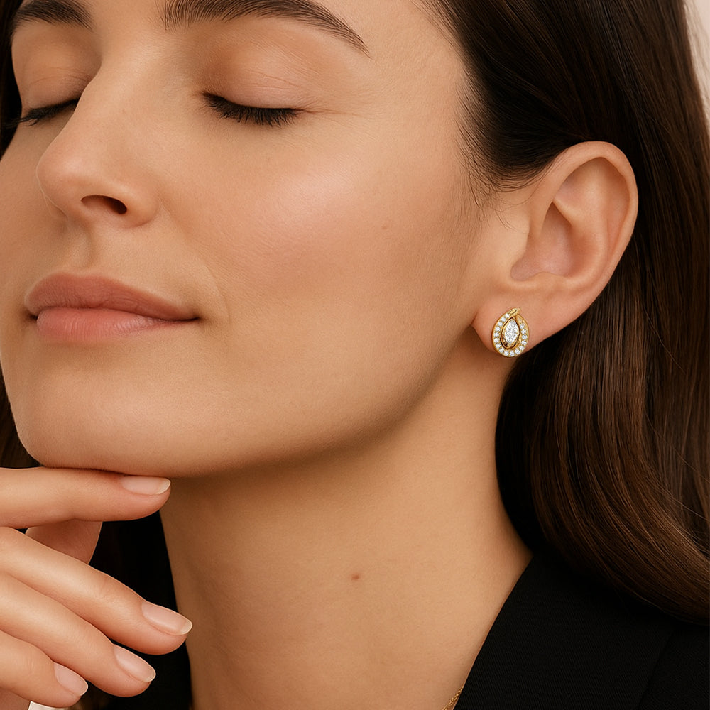Queen in Marquise Studs - Pure Gold Lab Diamond Earrings