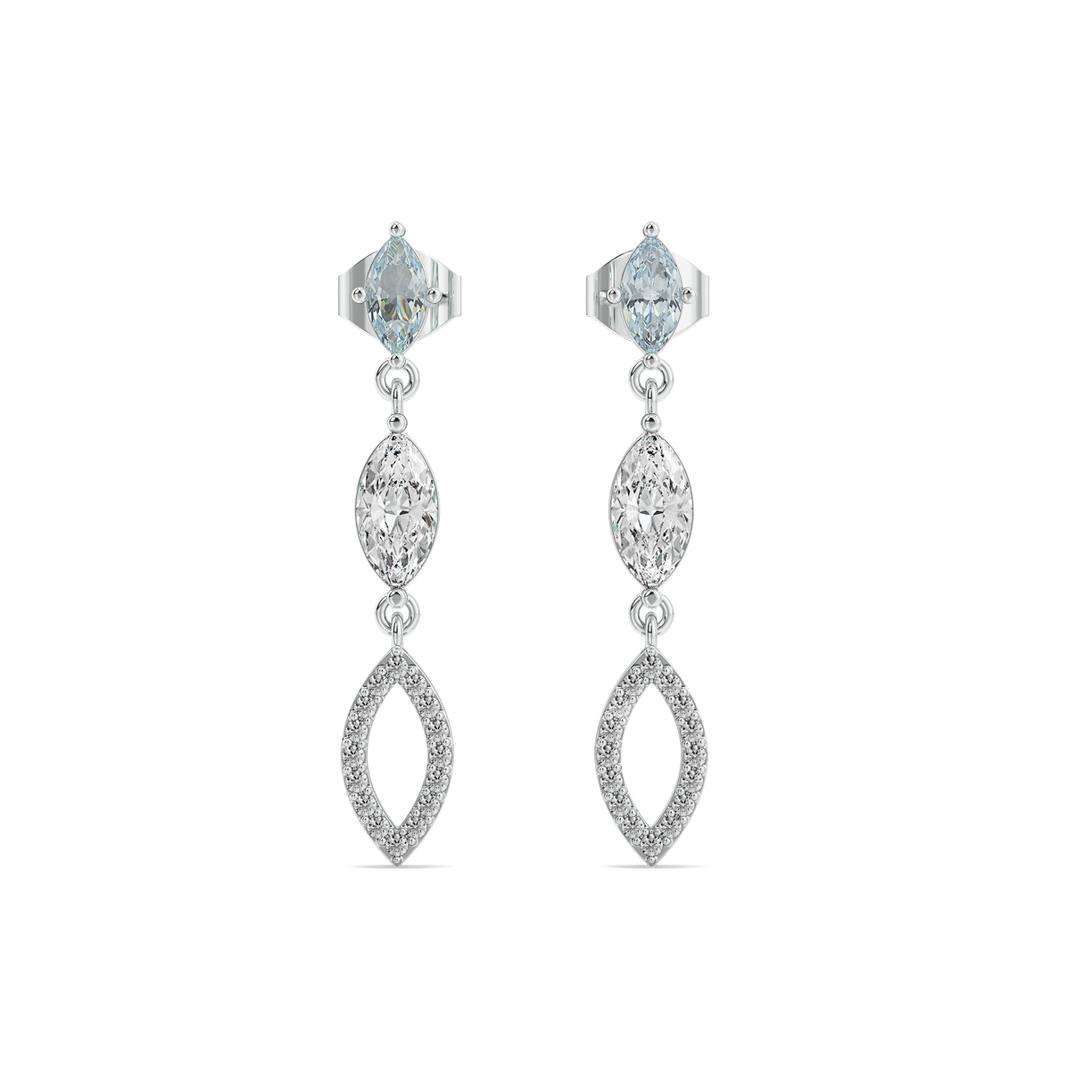 Marquise Mist Drops - Pure Gold Lab Diamond Earrings