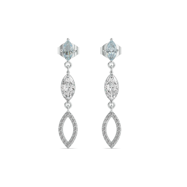 Lukson Marquise Mist  Pure Gold Lab Grown Diamond Drop Earrings