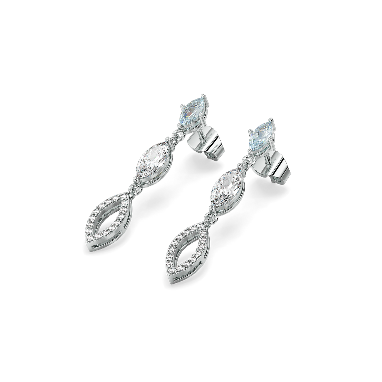 Marquise Mist Drops - Pure Gold Lab Diamond Earrings