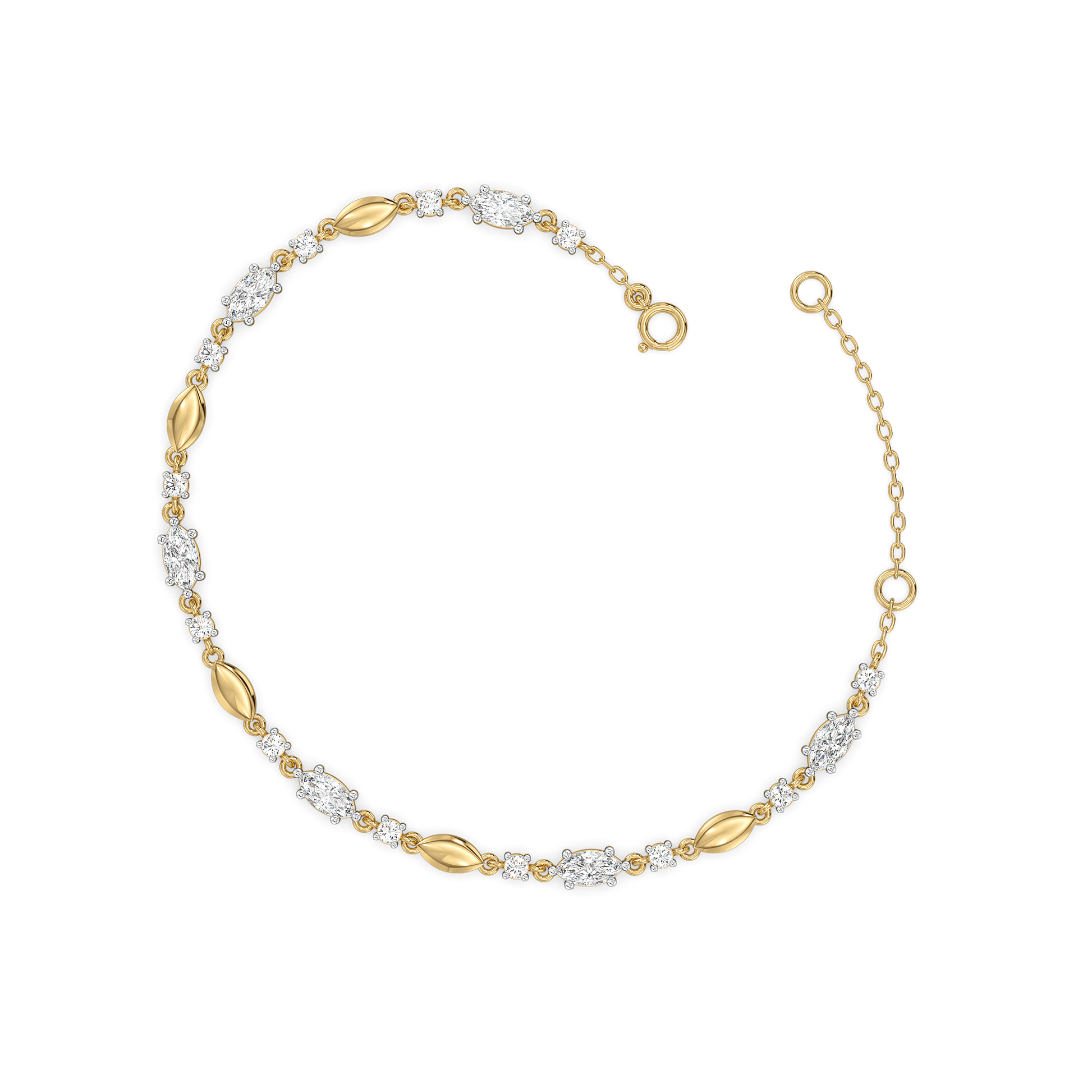 Draped in Marquise - Pure Gold Lab Diamond Bracelets