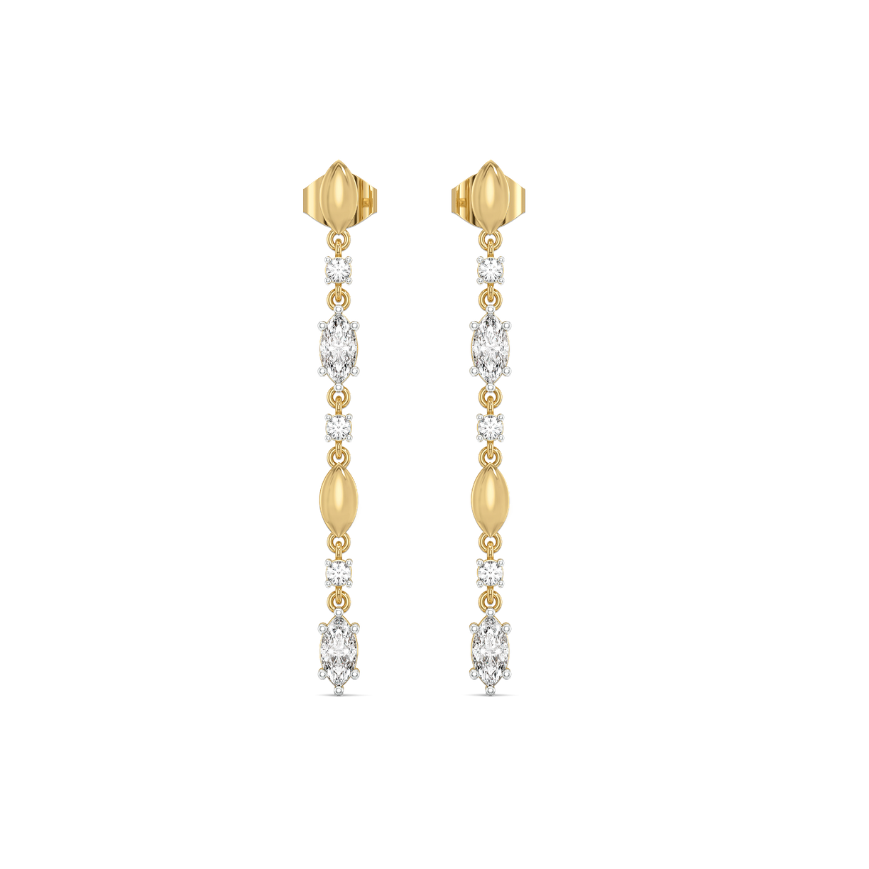 Draped in Marquise Drops - Pure Gold Lab Diamond Earrings