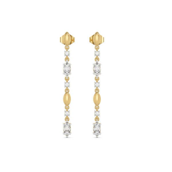 Lukson Draped in Marquise Pure 14k Gold Lab Grown Diamond Earrings