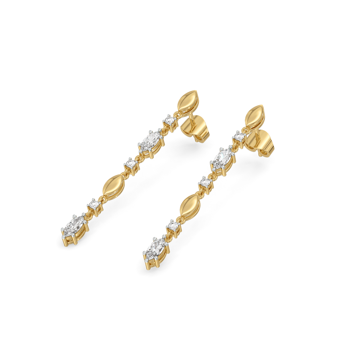 Draped in Marquise Drops - Pure Gold Lab Diamond Earrings