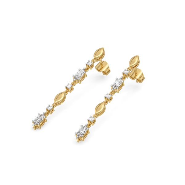 Draped in Marquise Pure 14k Gold Lab Grown Diamond Earrings - Lukson