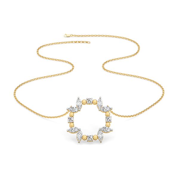 Lukson Marquise Pure Gold Lab Grown Diamond Necklace in India