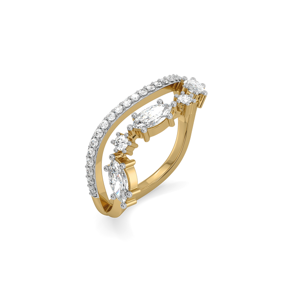 Lukson Draped in Marquise Gold Lab Grown Diamond Ring for Women