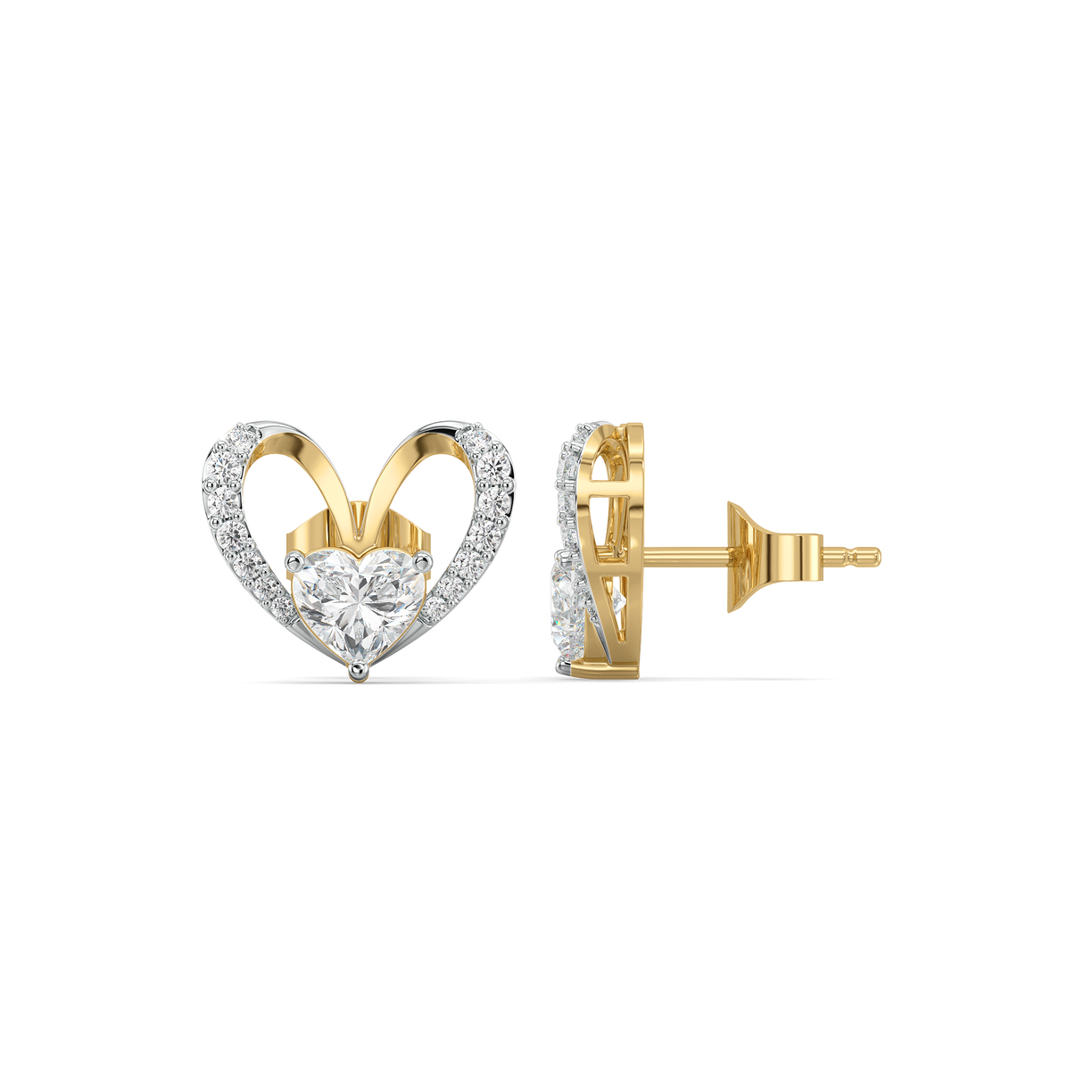 Tied in Love - Pure Gold Lab Diamond Solitaire Stud Earrings