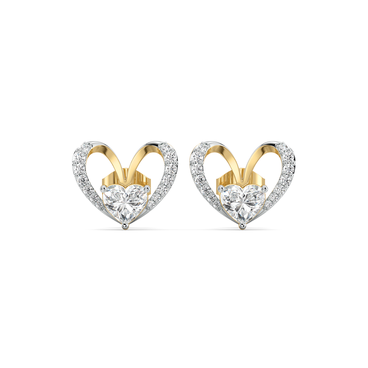 Tied in Love - Pure Gold Lab Diamond Solitaire Stud Earrings