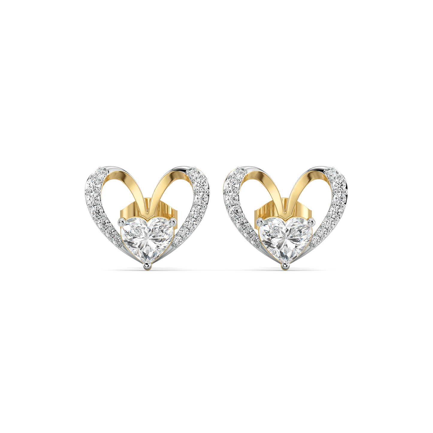 Tied in Love - Pure Gold Lab Diamond Solitaire Stud Earrings