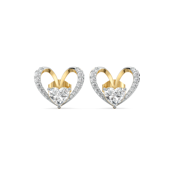 Tied in Love 14K Gold Lab Grown Diamond Solitaire Stud Earrings | Lukson