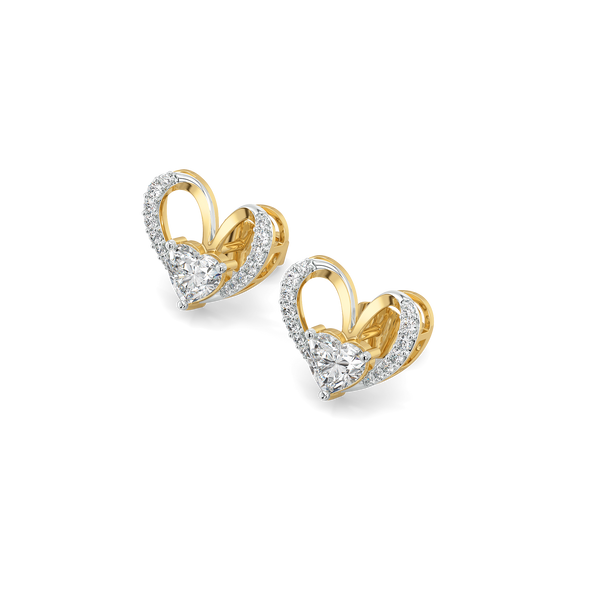 Tied in Love 14K Gold Lab Grown Diamond Solitaire Stud Earrings for Women | Lukson