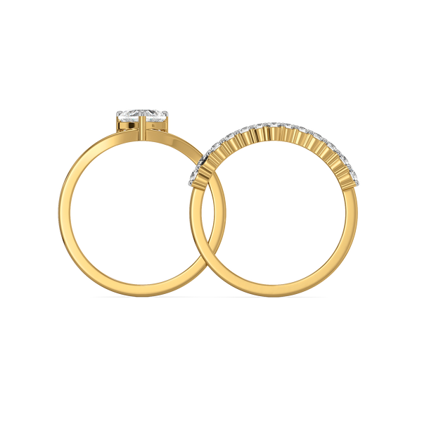 Lukson Twinkle Heart Gold Lab Grown Diamond Stack Ring Online