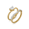 Lukson Twinkle Heart Pure Gold Lab Grown Diamond Stack Ring