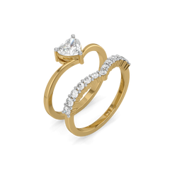 Twinkle Heart - Pure Gold Lab Diamond Stack Ring
