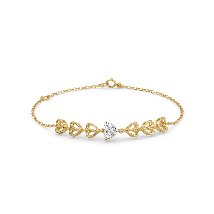 Little Bow Heart - Pure Gold Lab Diamond Bracelet