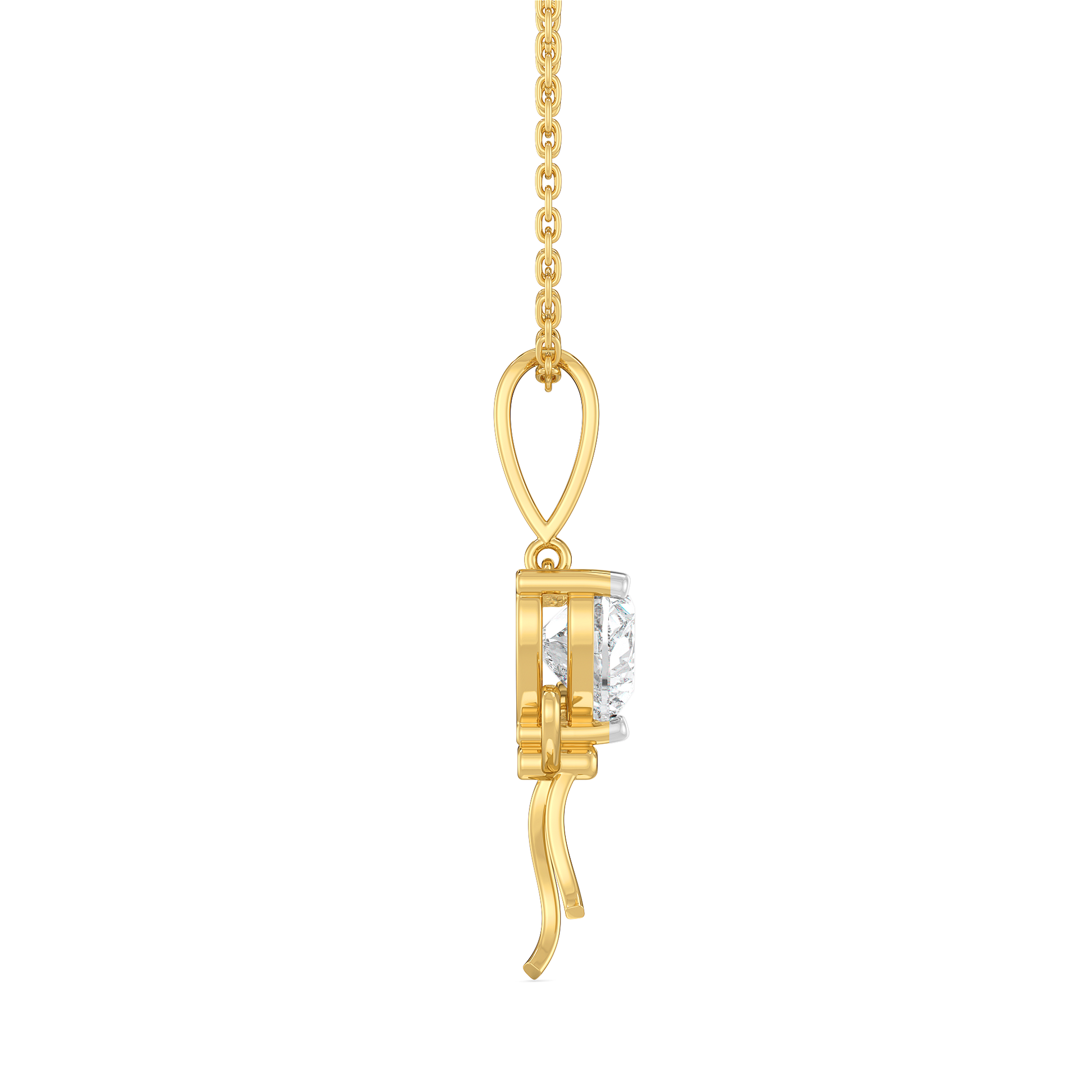Little Bow Heart - Pure Gold Lab Diamond Pendant