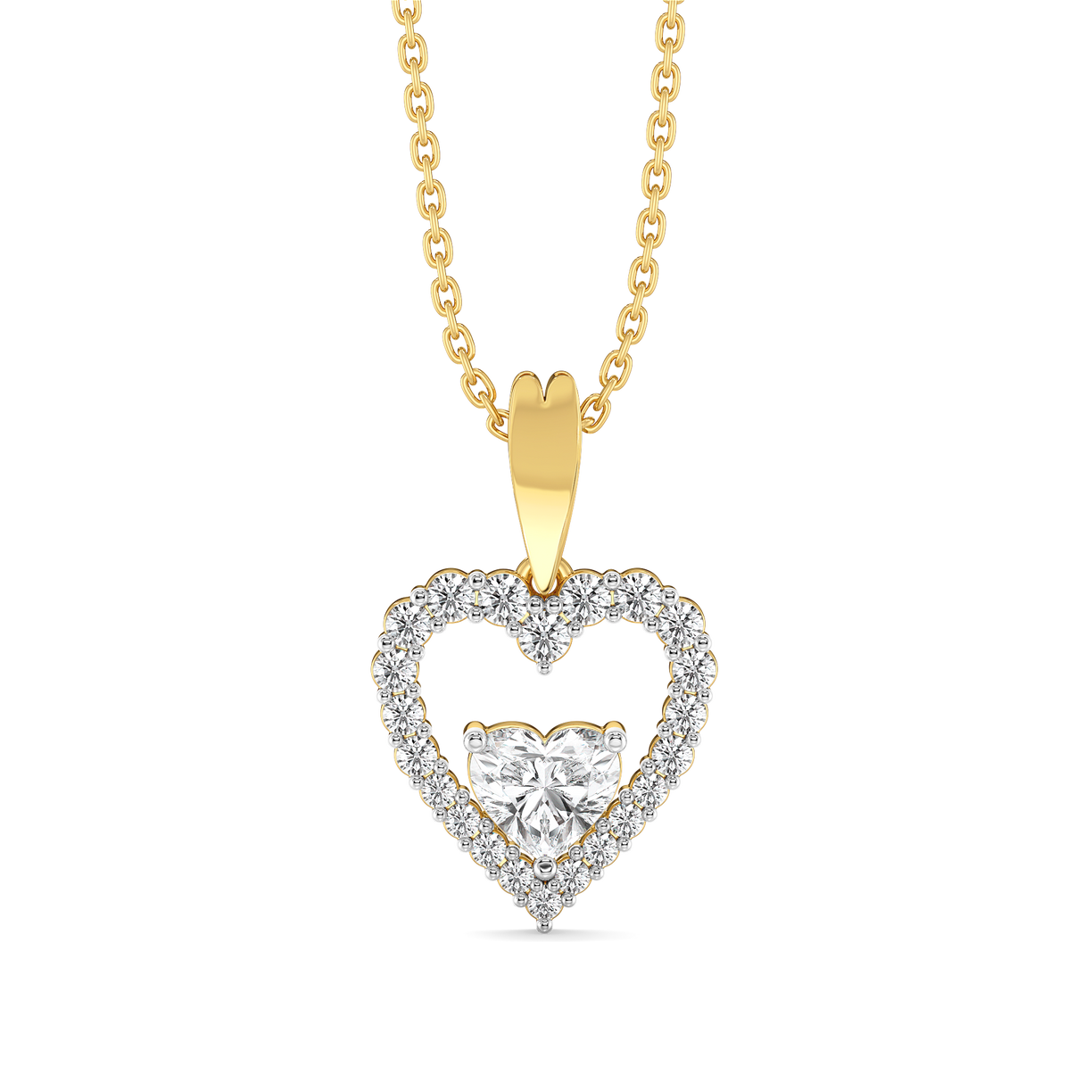Twinkle Heart - Pure Gold Lab Diamond Pendant