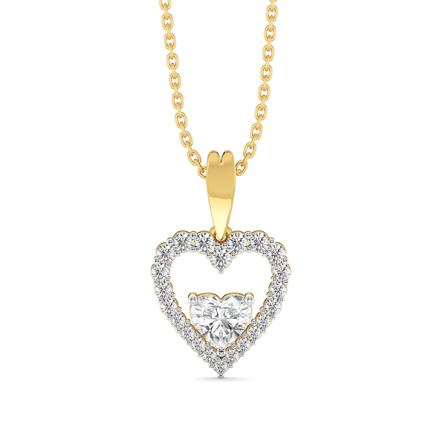 Twinkle Heart - Pure Gold Lab Diamond Pendant