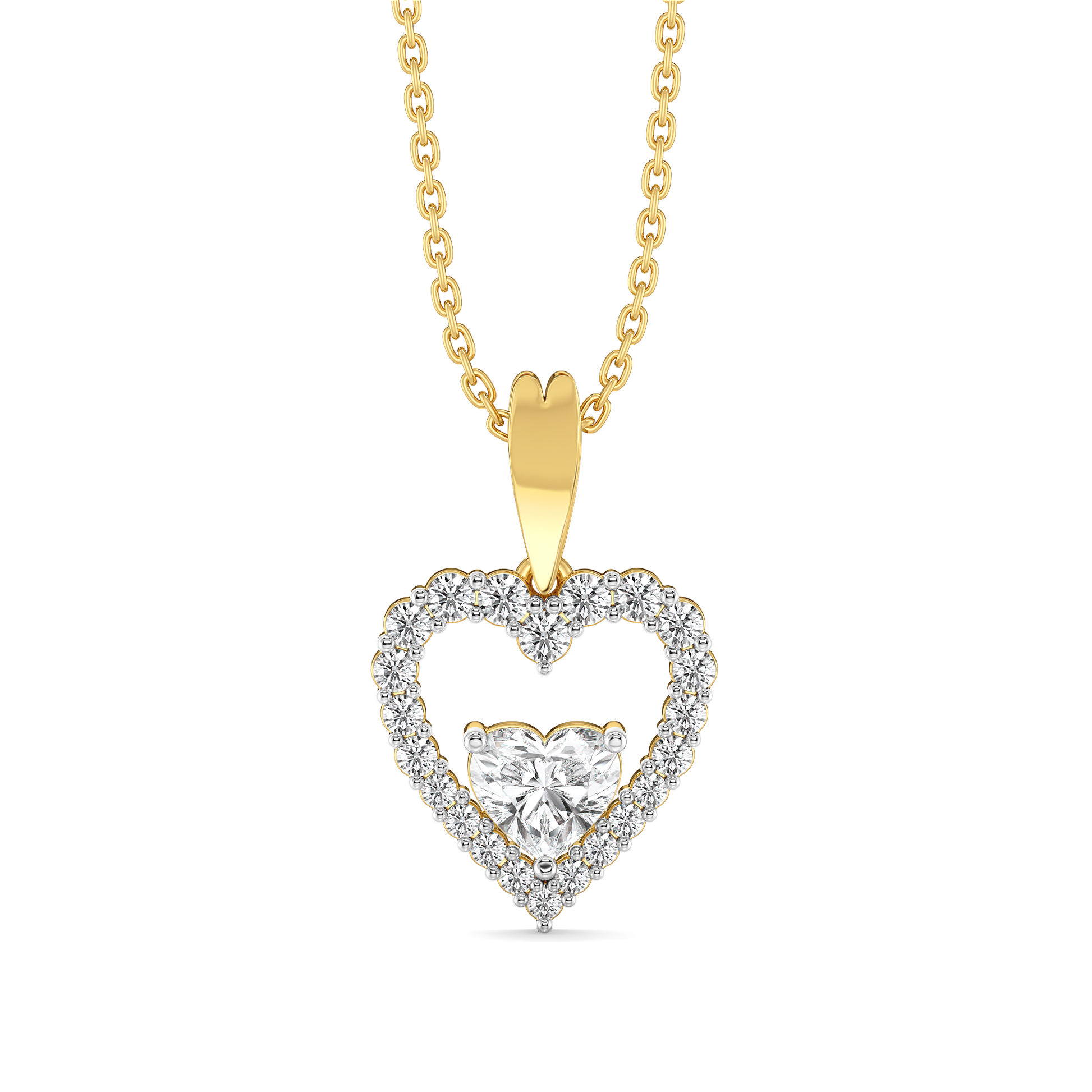 Twinkle Heart - Pure Gold Lab Diamond Pendant